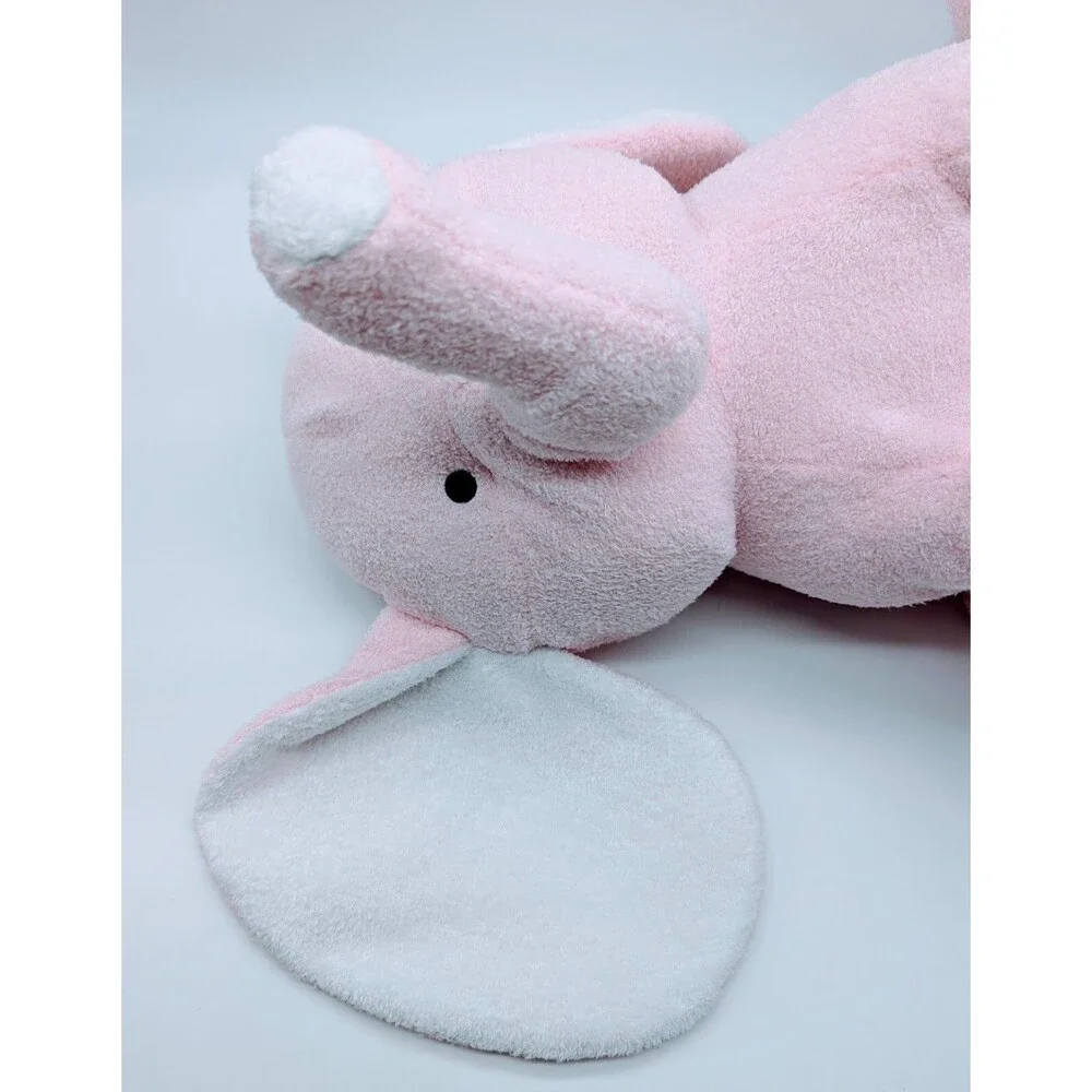 Pink Plush Terry Cloth Elephant Stuffed Animal 15” Girl Burton + Burton